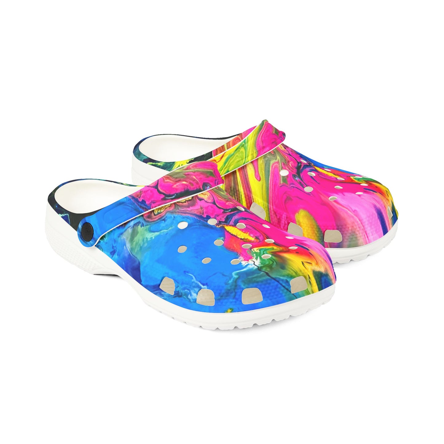 Colorful Pink and blue foam clogs_3