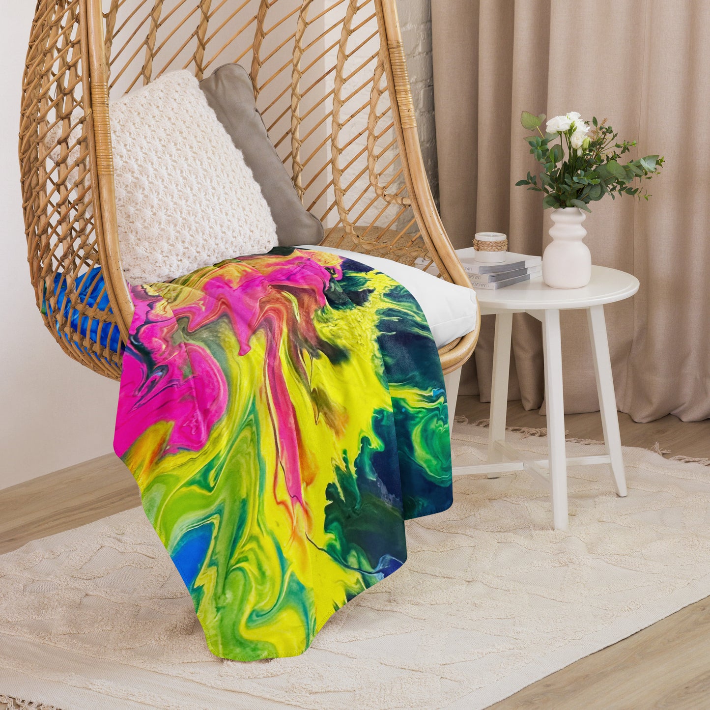 Sherpa blanket - Tropical Painting Design