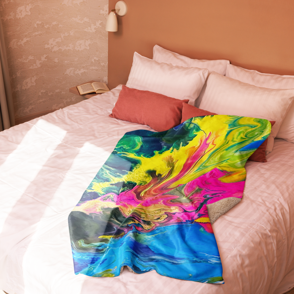 Sherpa blanket - Tropical Painting Design