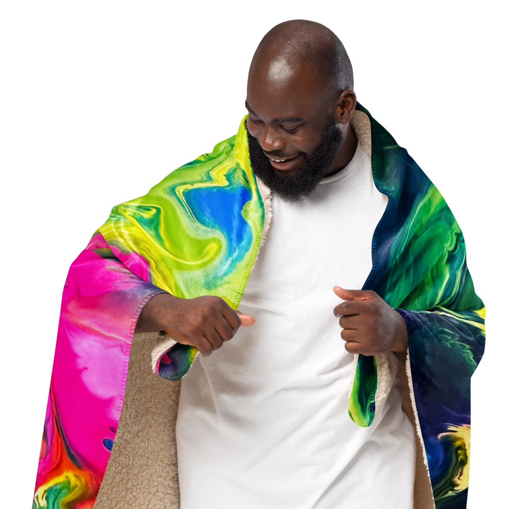 Sherpa blanket - Tropical Painting Design
