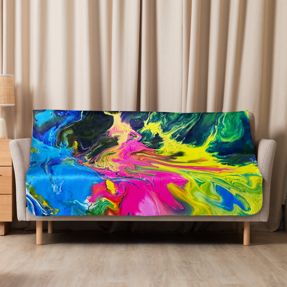 Sherpa blanket - Tropical Painting Design
