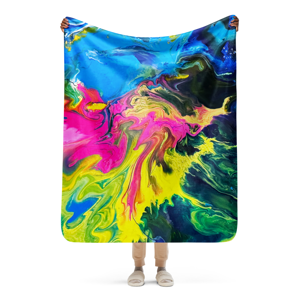 Sherpa blanket - Tropical Painting Design