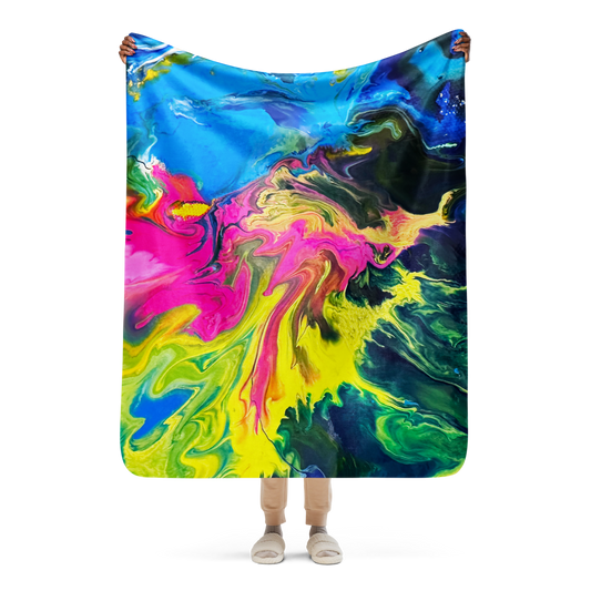 Sherpa blanket - Tropical Painting Design