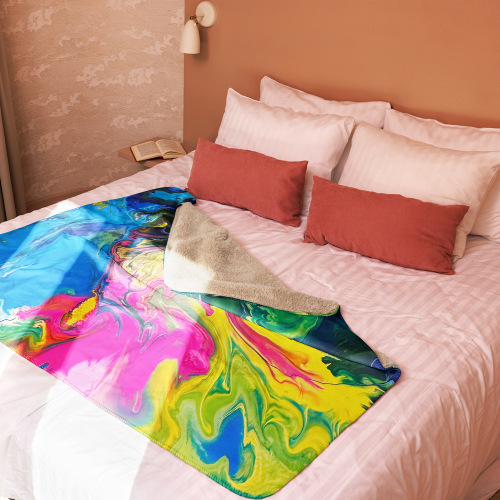 Sherpa blanket - Tropical Painting Design