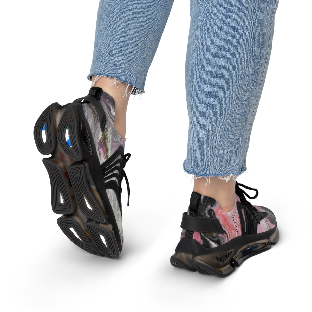 Women's Mesh Sneakers - Dusky pink design