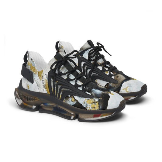 Women's Mesh Sneakers - Black and white design