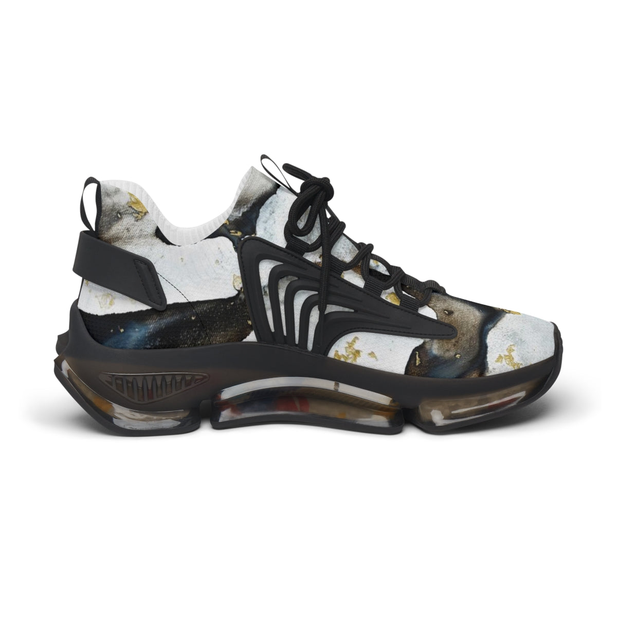 Women's Mesh Sneakers - Black and white design