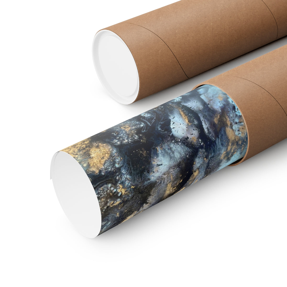 Premium Matte Vertical Poster - Aqua and gold design - 1 of 10