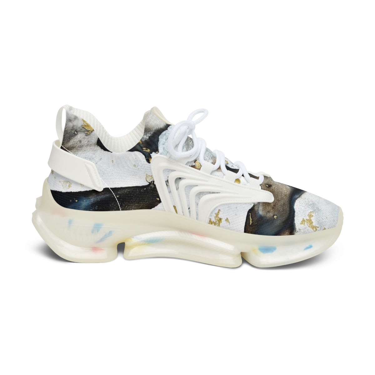 Women's Mesh Sneakers - Black and white design