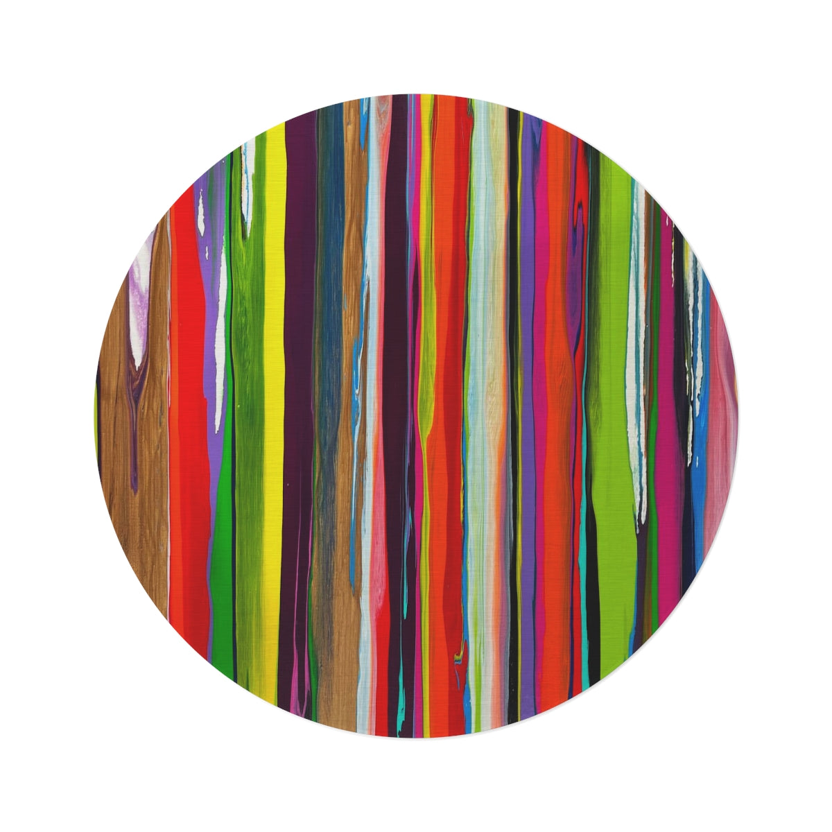 Tapete redondo - design de listras verticais