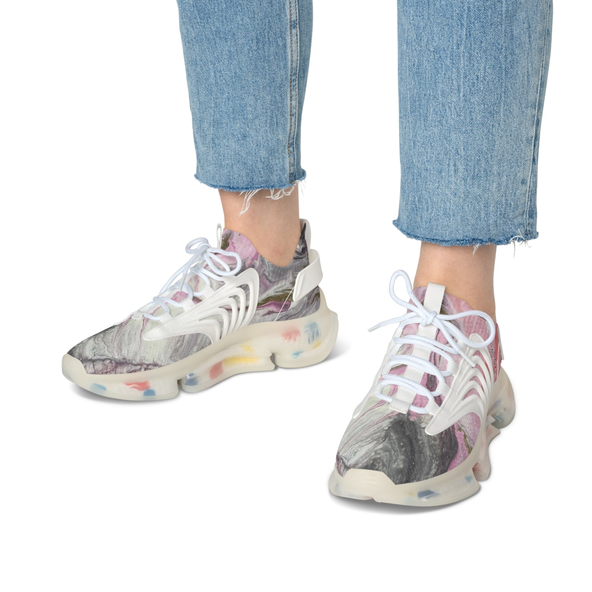 Women's Mesh Sneakers - Dusky pink design