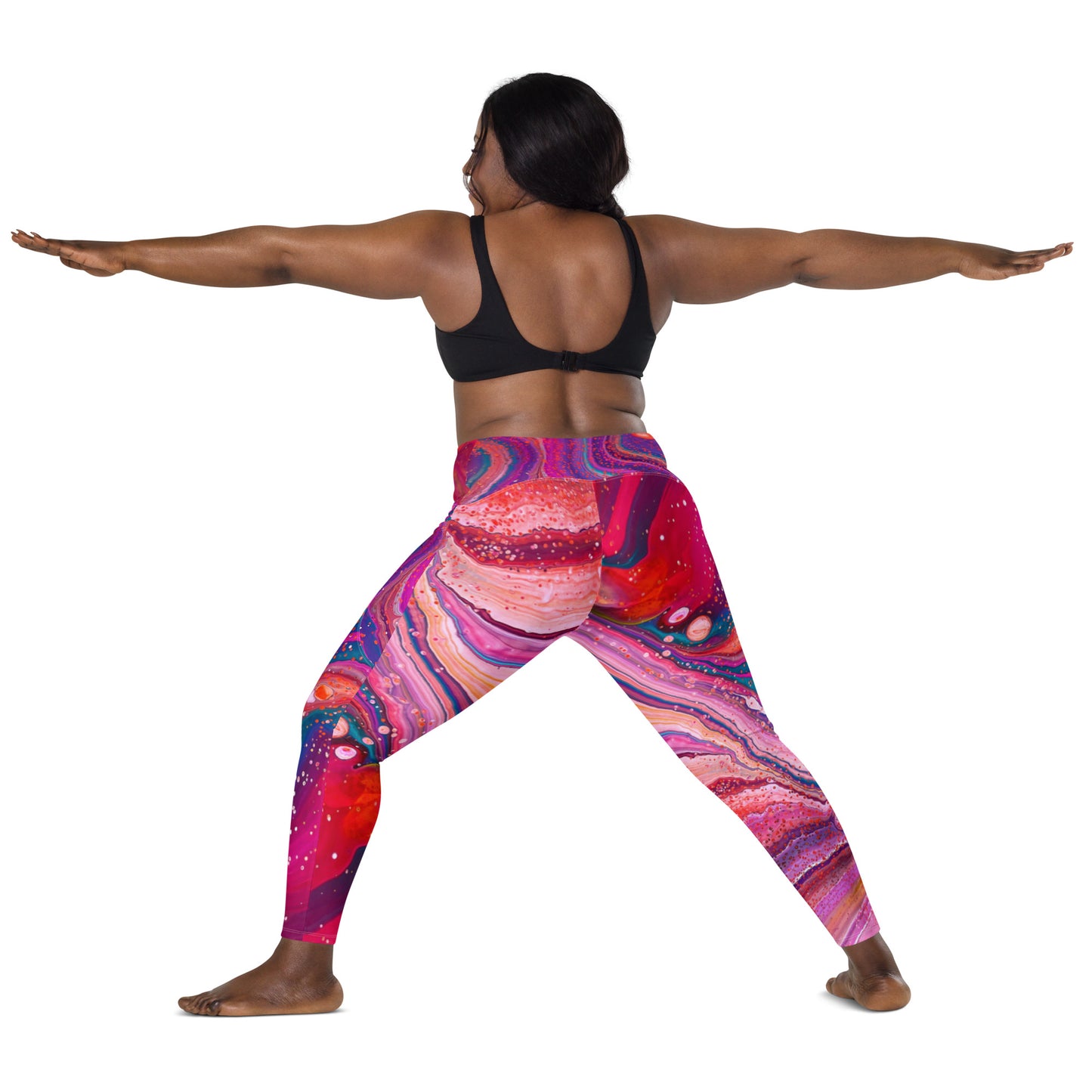 Crossover leggings with pockets - Cosmic Design