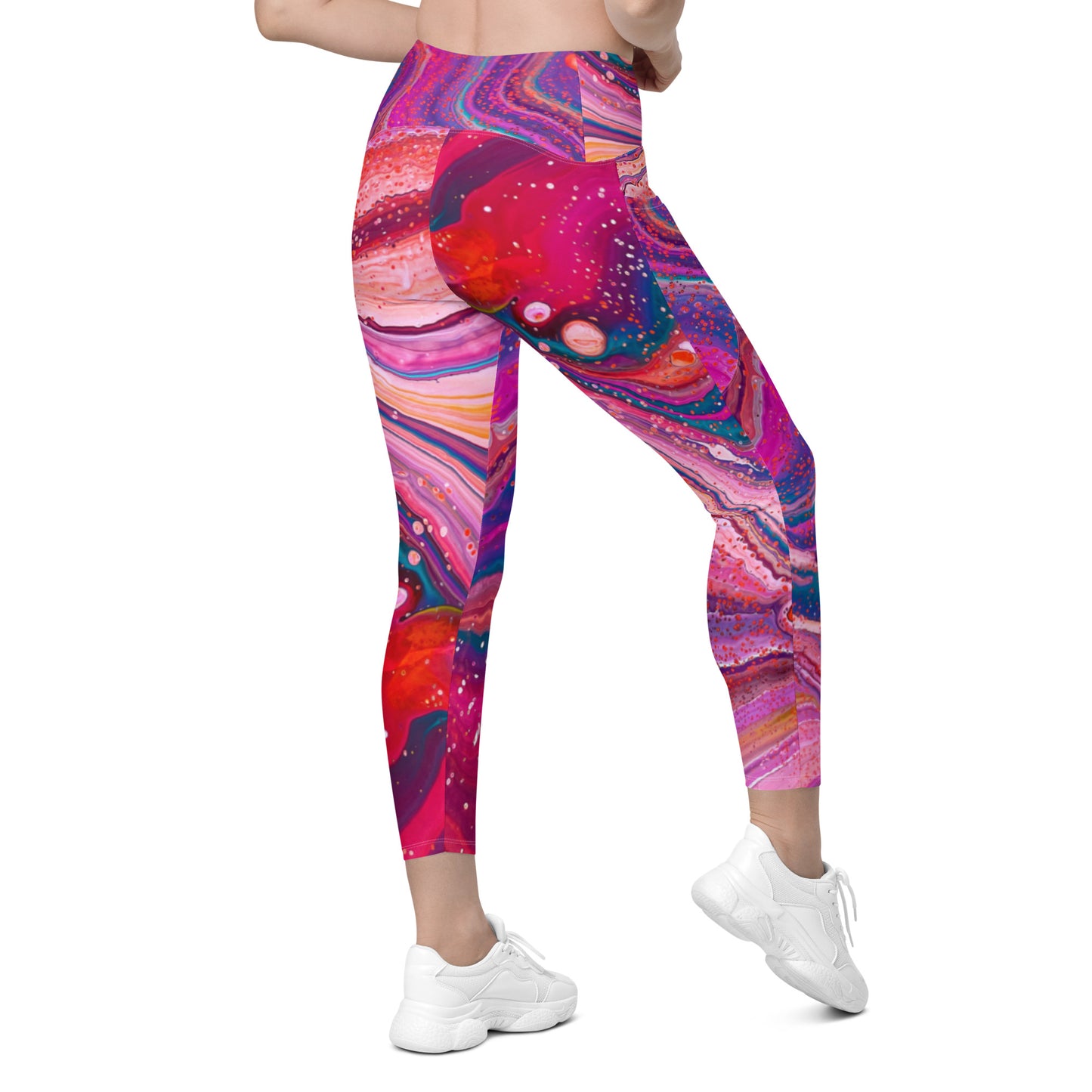 Crossover leggings with pockets - Cosmic Design