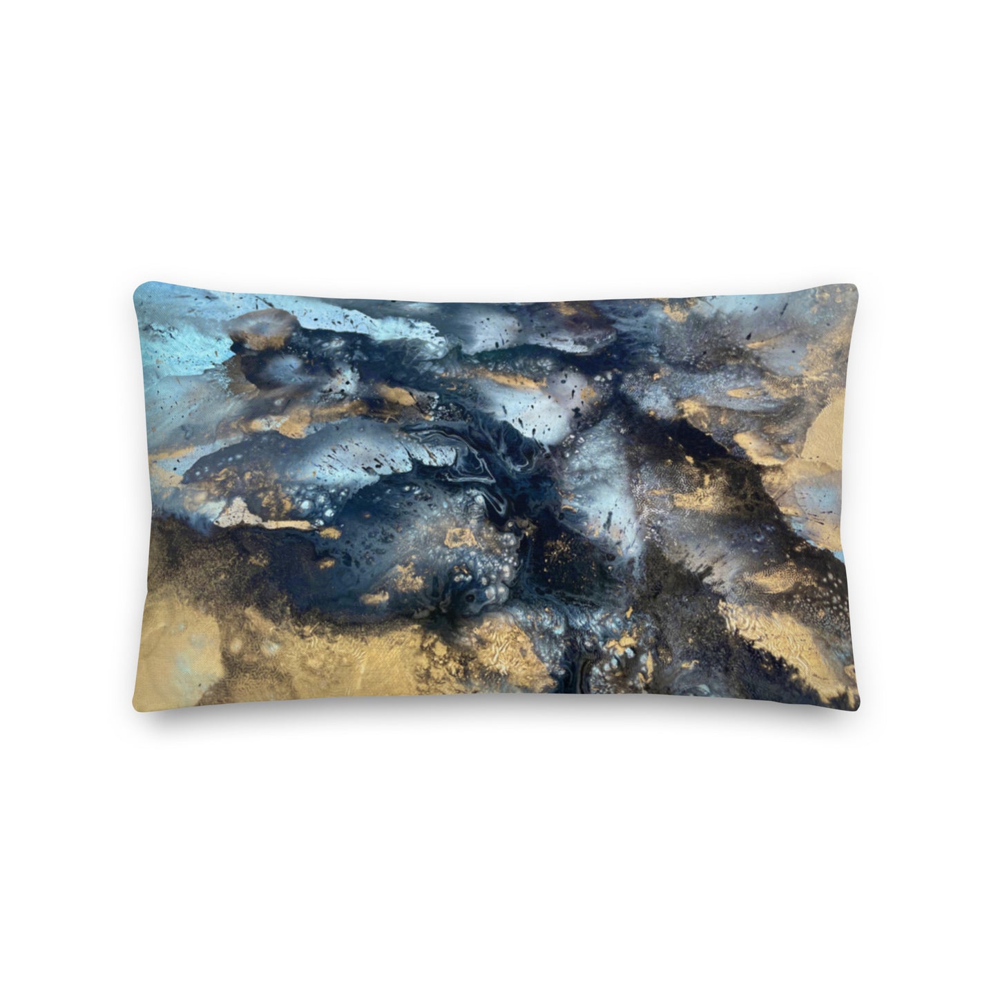 Premium Pillow - Aqua and gold design