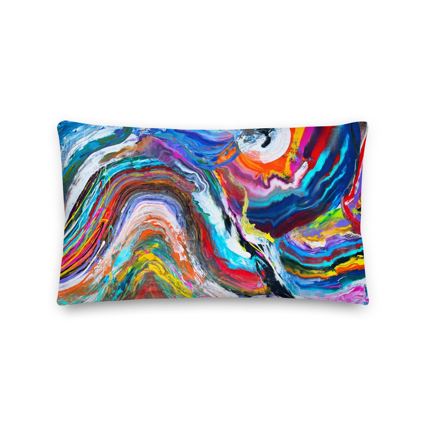 Premium Pillow - Rainbow Wave design