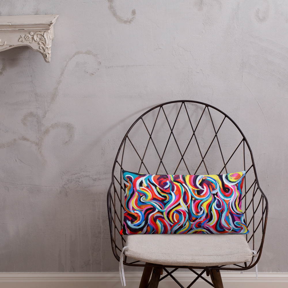 Premium Pillow - Multi color swirl design