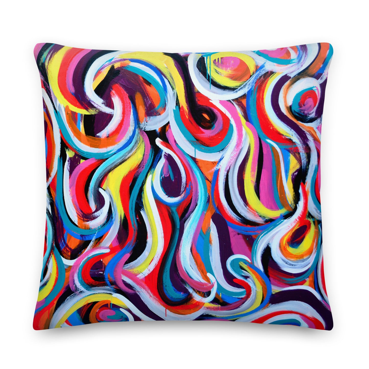 Premium Pillow - Multi color swirl design