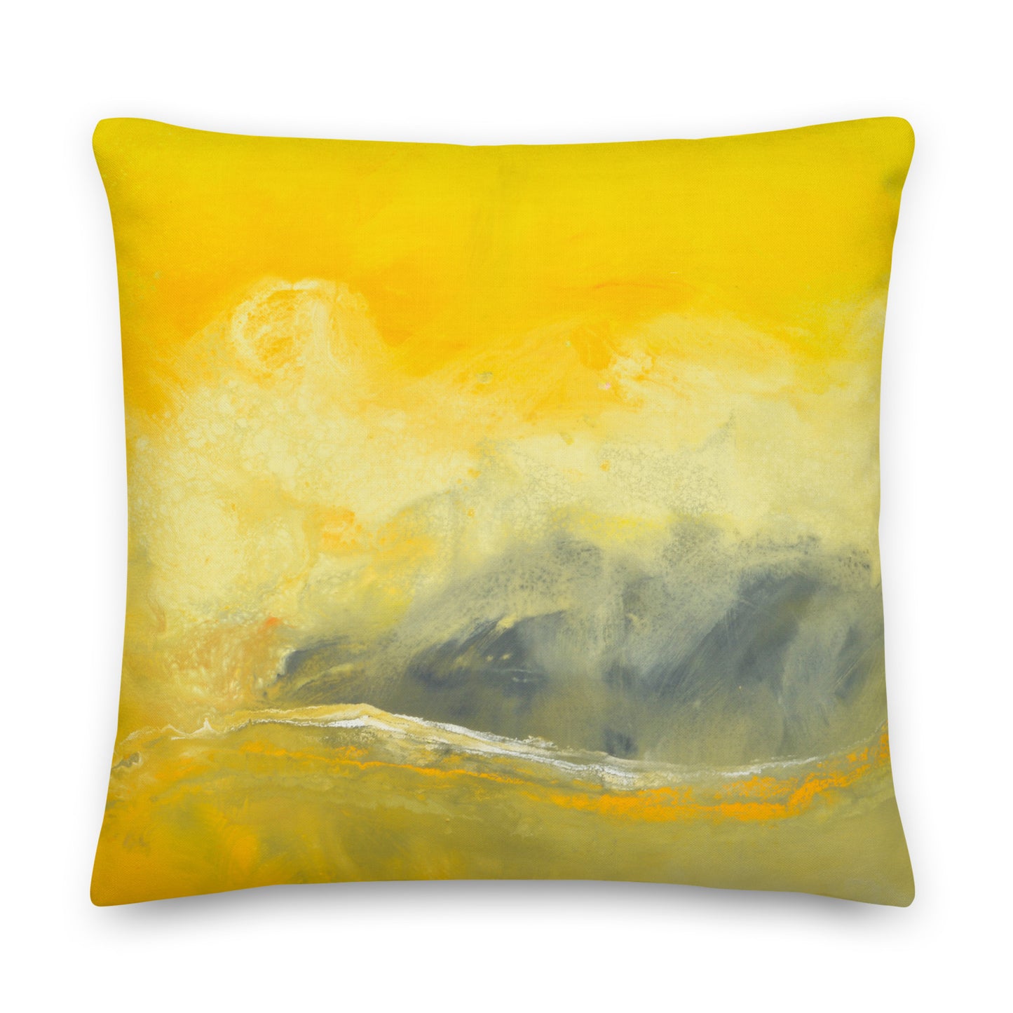Premium Pillow - Yellow and Grey design