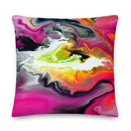 Premium Pillow - Pink and yellow design