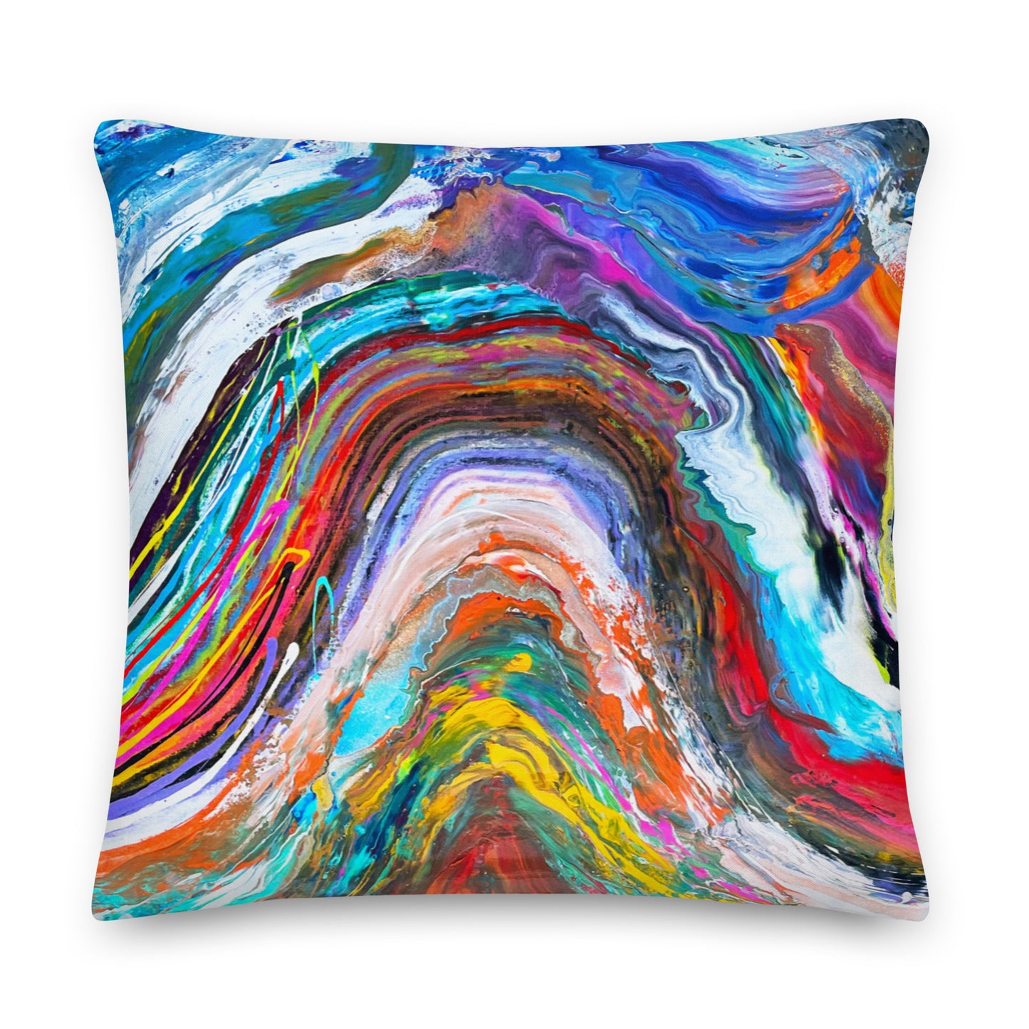 Premium Pillow - Rainbow Wave design