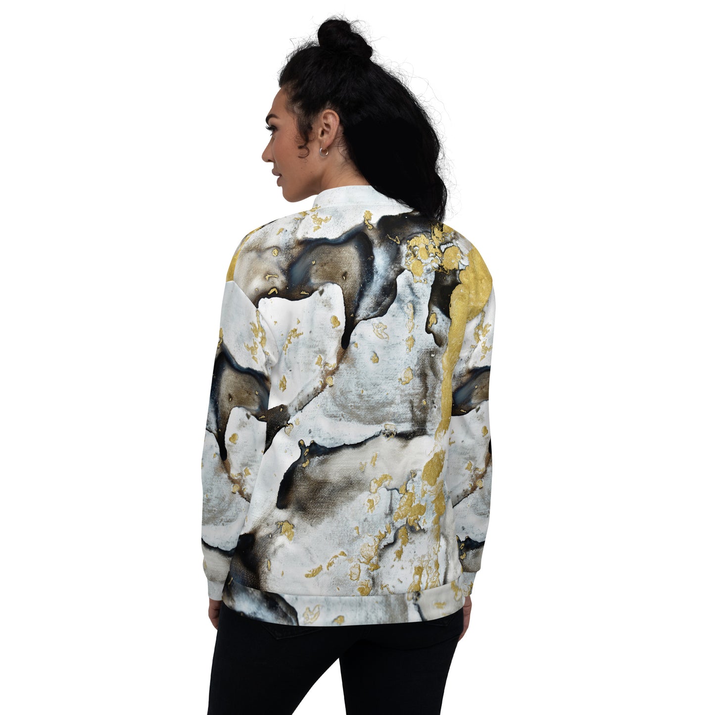 Unisex Bomber Jacket - Black and white design