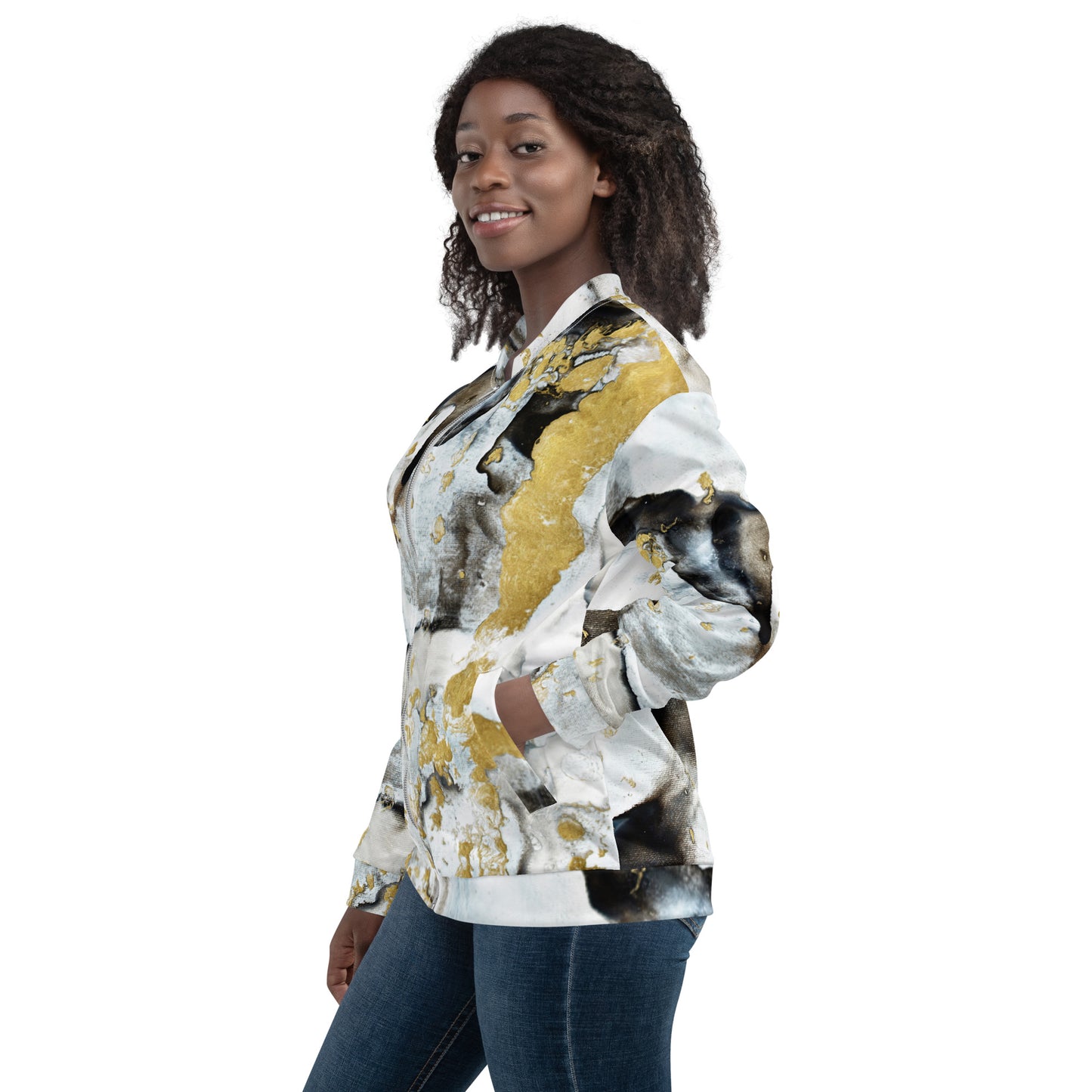 Unisex Bomber Jacket - Black and white design