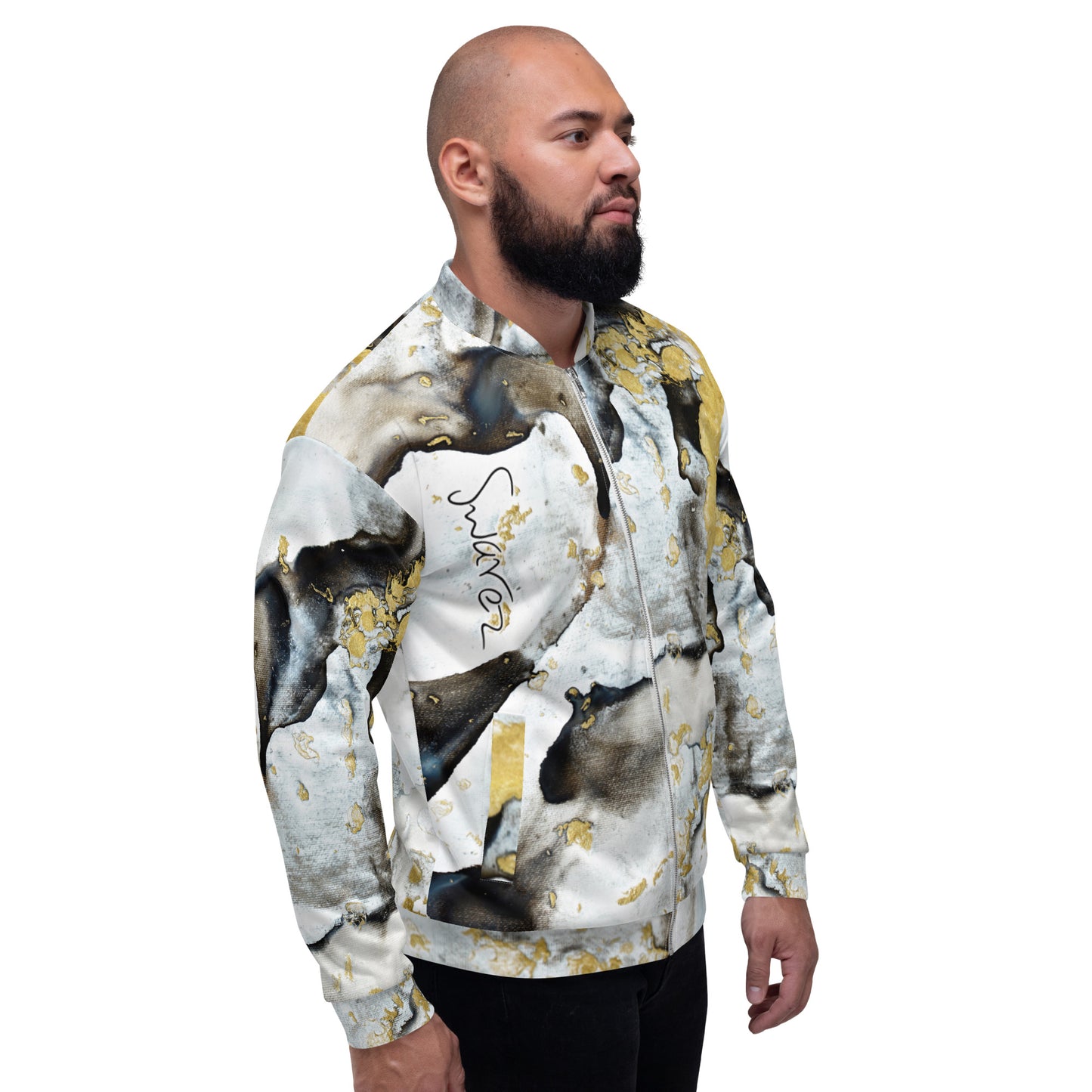 Unisex Bomber Jacket - Black and white design