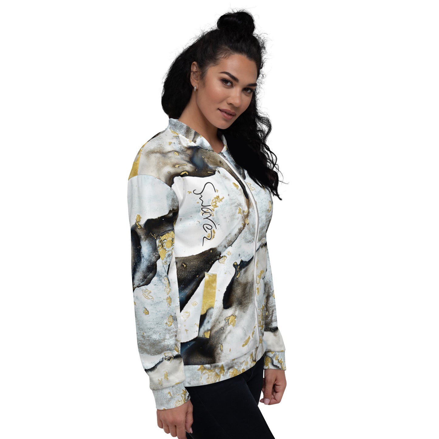 Unisex Bomber Jacket - Black and white design