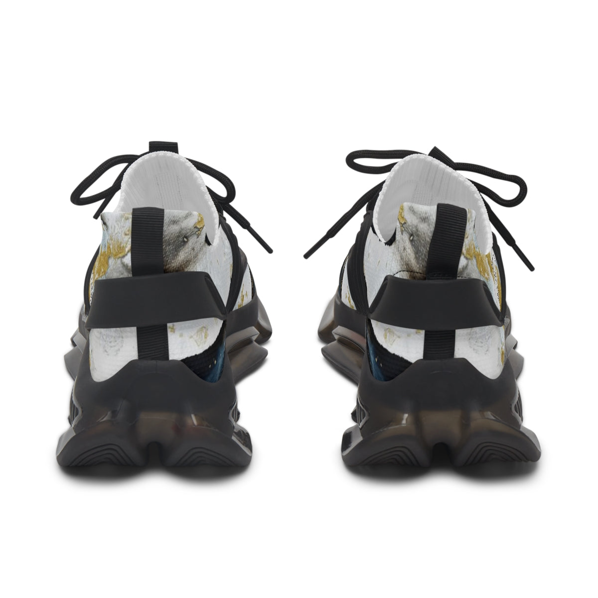 Women's Mesh Sneakers - Black and white design