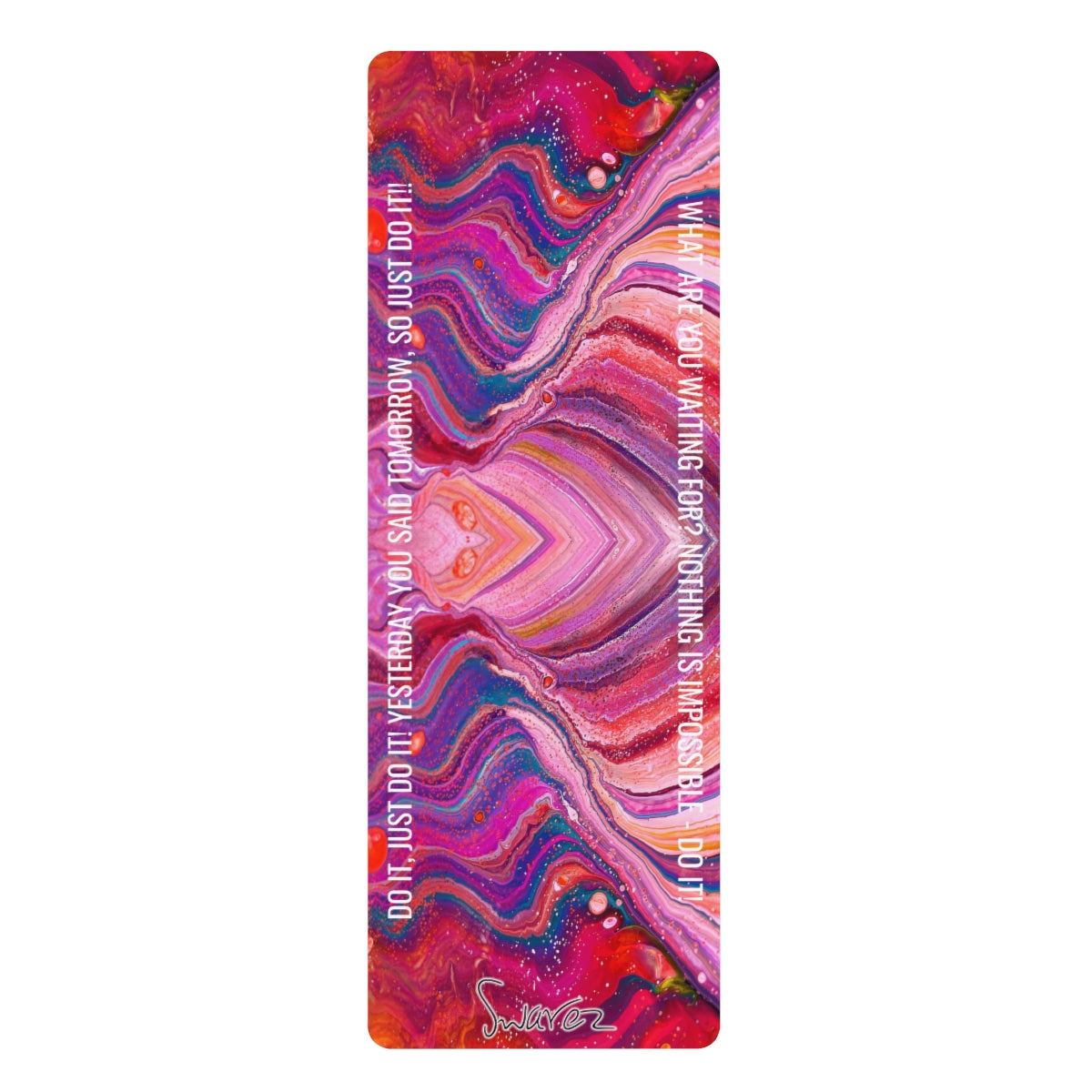 Rubber Yoga Mat - DO IT! Quote, Cosmic design