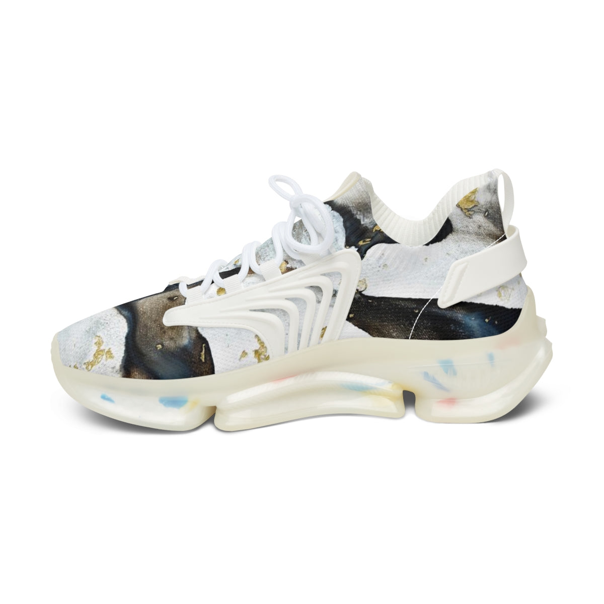 Women's Mesh Sneakers - Black and white design