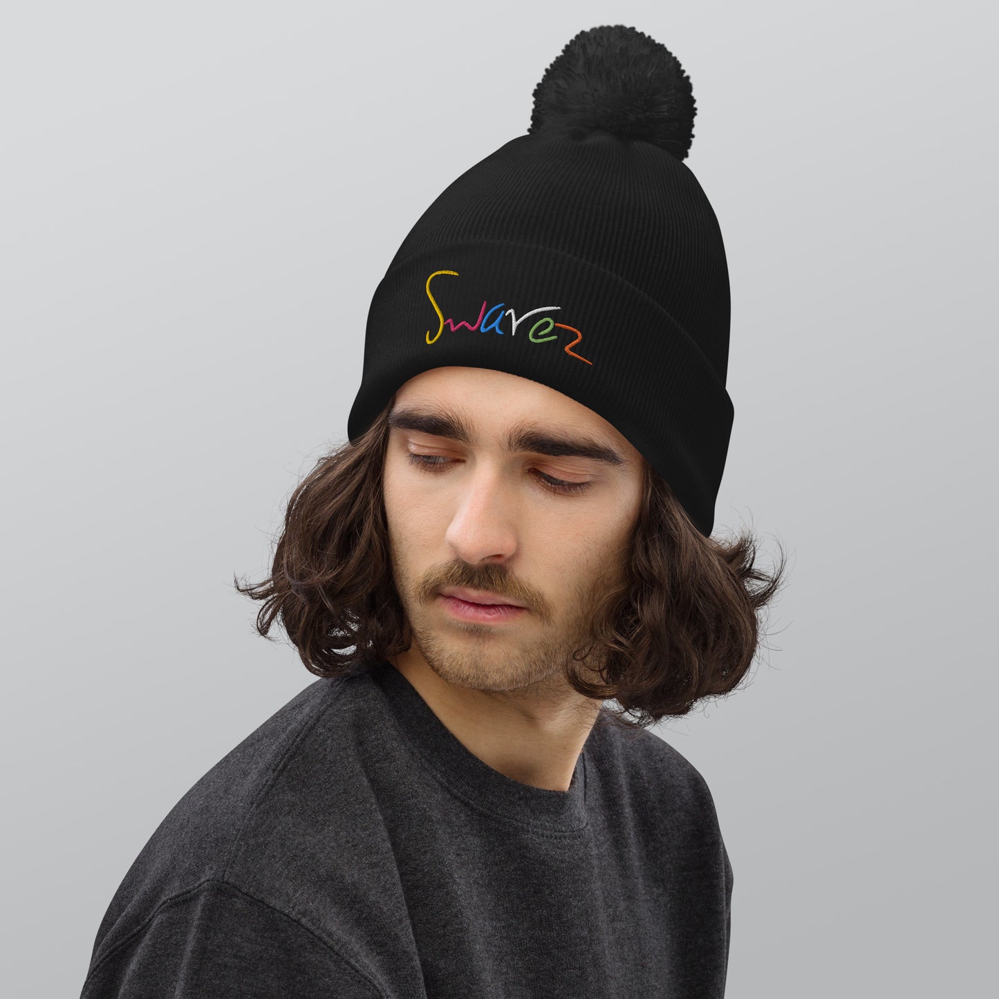 Pom pom beanie Unisex - Swarez logo