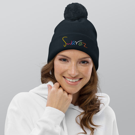 Pom pom beanie Unisex - Swarez logo