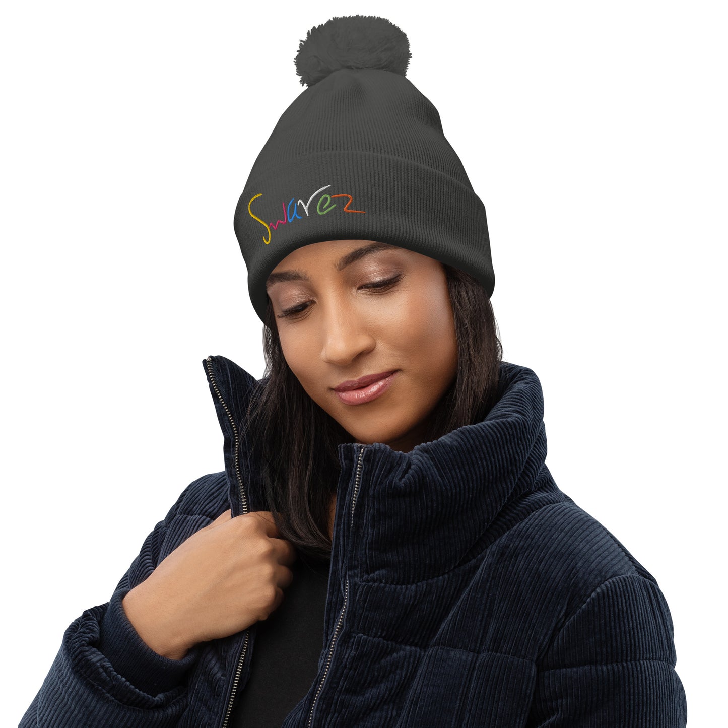 Pom pom beanie Unisex - Swarez logo