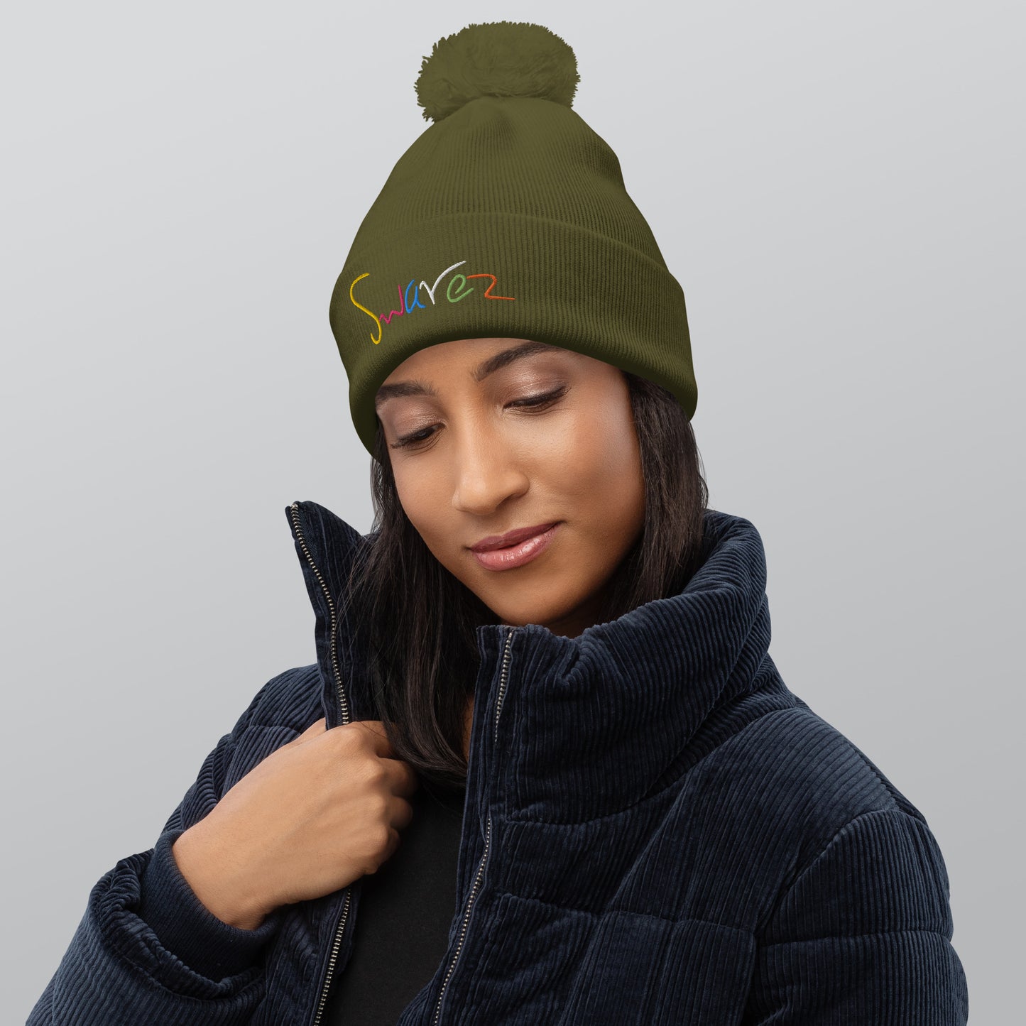 Pom pom beanie Unisex - Swarez logo