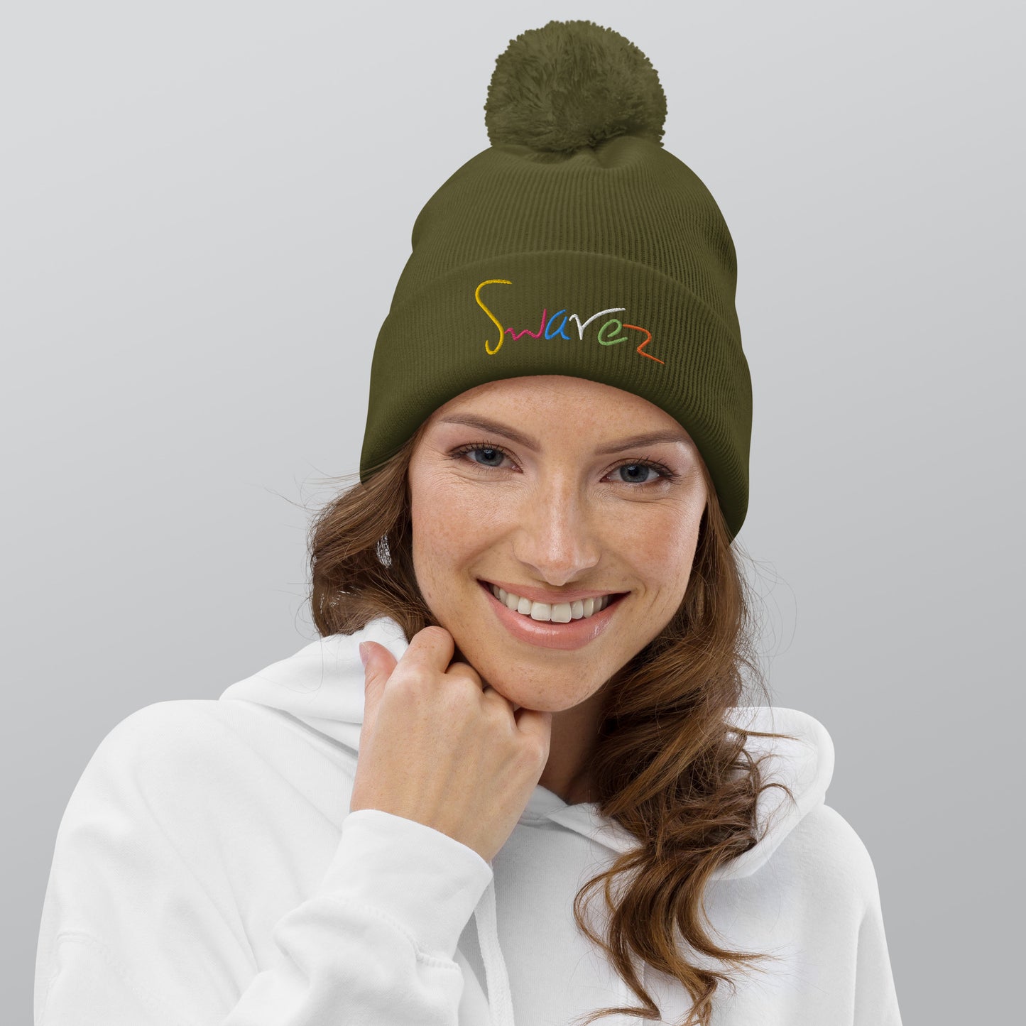 Pom pom beanie Unisex - Swarez logo