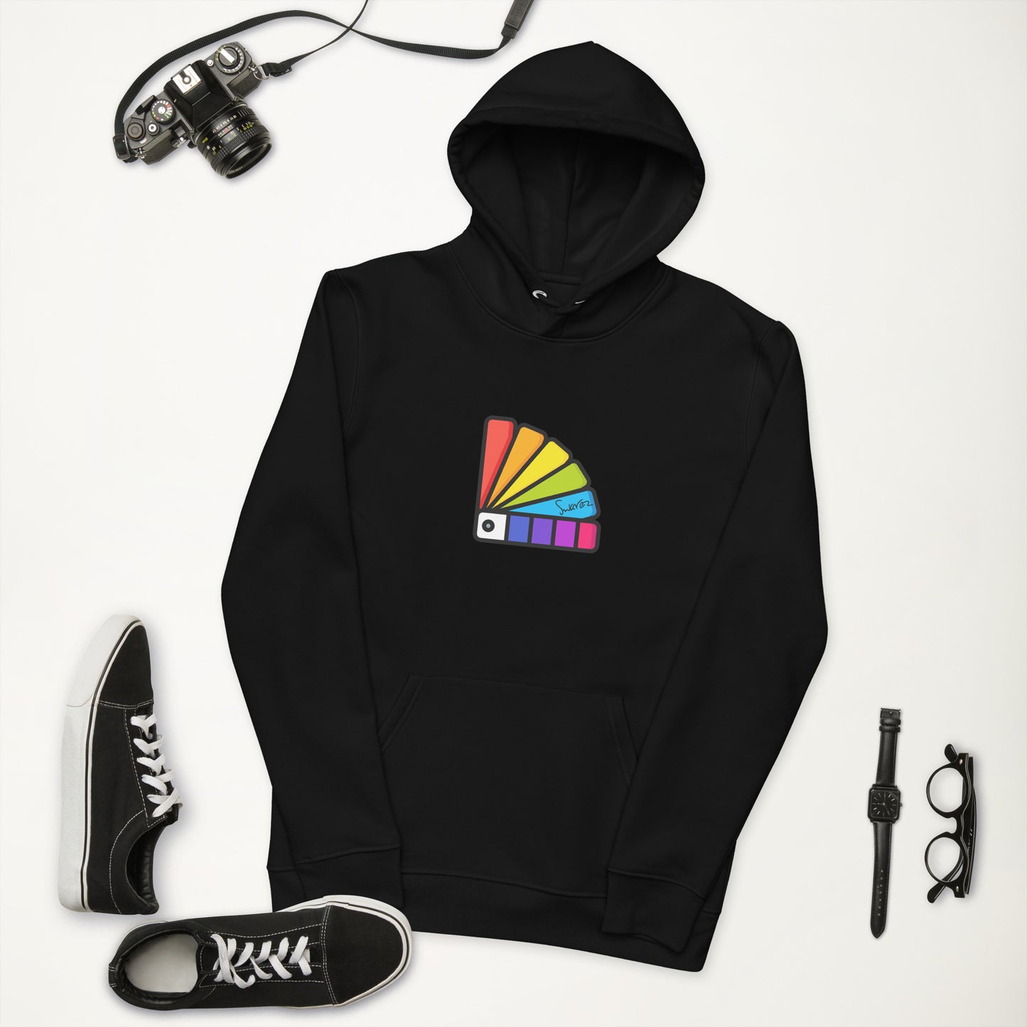 Unisex essential eco hoodie - Paint Chart design