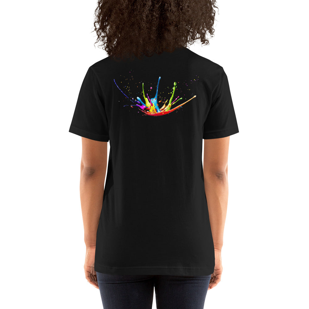 Unisex t-shirt - Swarez embroidered logo and printed paint splash