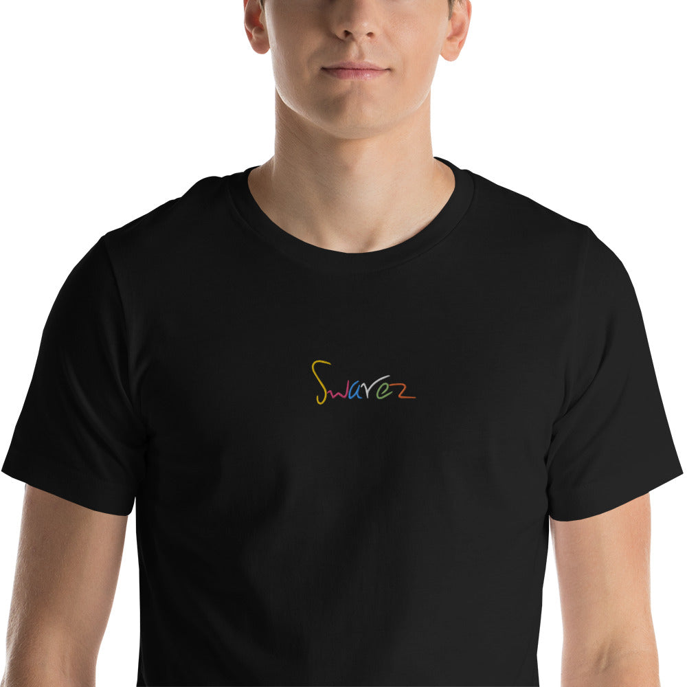 Unisex t-shirt - Swarez embroidered logo and printed paint splash