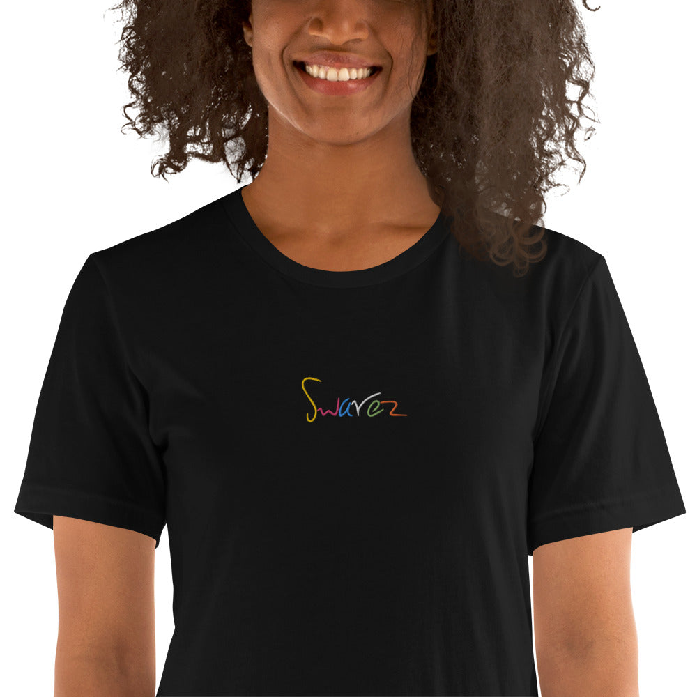 Unisex t-shirt - Swarez embroidered logo and printed paint splash