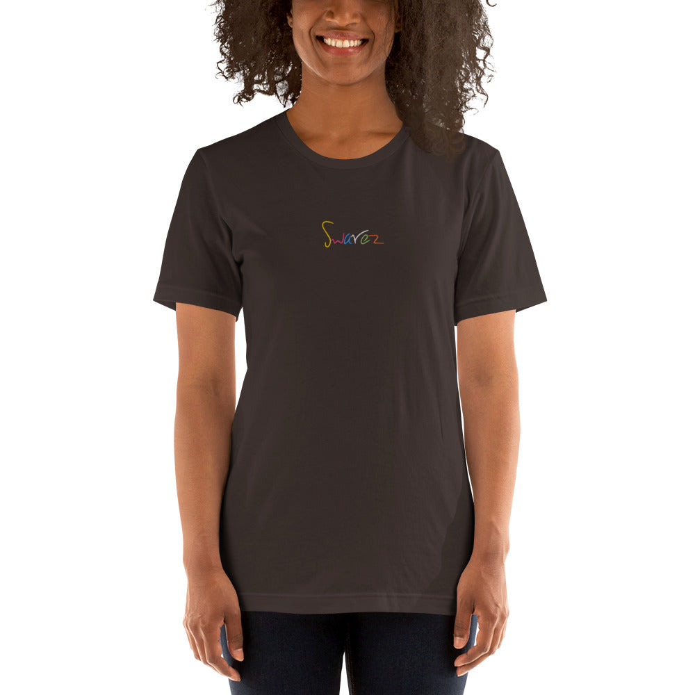 Unisex t-shirt - Swarez embroidered logo and printed paint splash