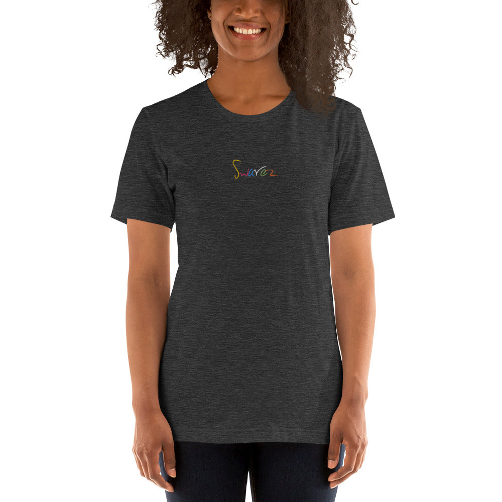 Unisex t-shirt - Swarez embroidered logo and printed paint splash