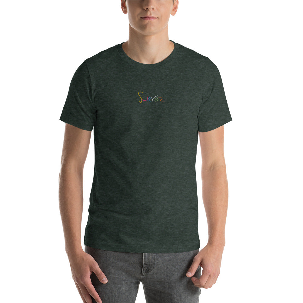 Unisex t-shirt - Swarez embroidered logo and printed paint splash