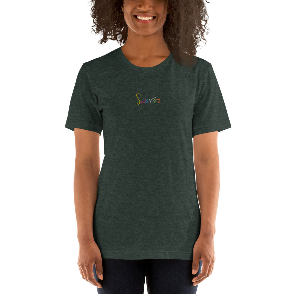 Unisex t-shirt - Swarez embroidered logo and printed paint splash