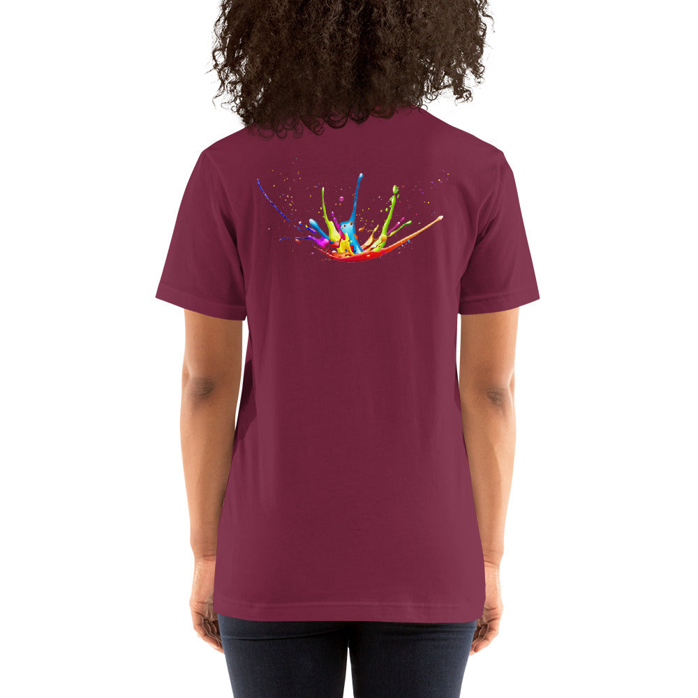 Unisex t-shirt - Swarez embroidered logo and printed paint splash