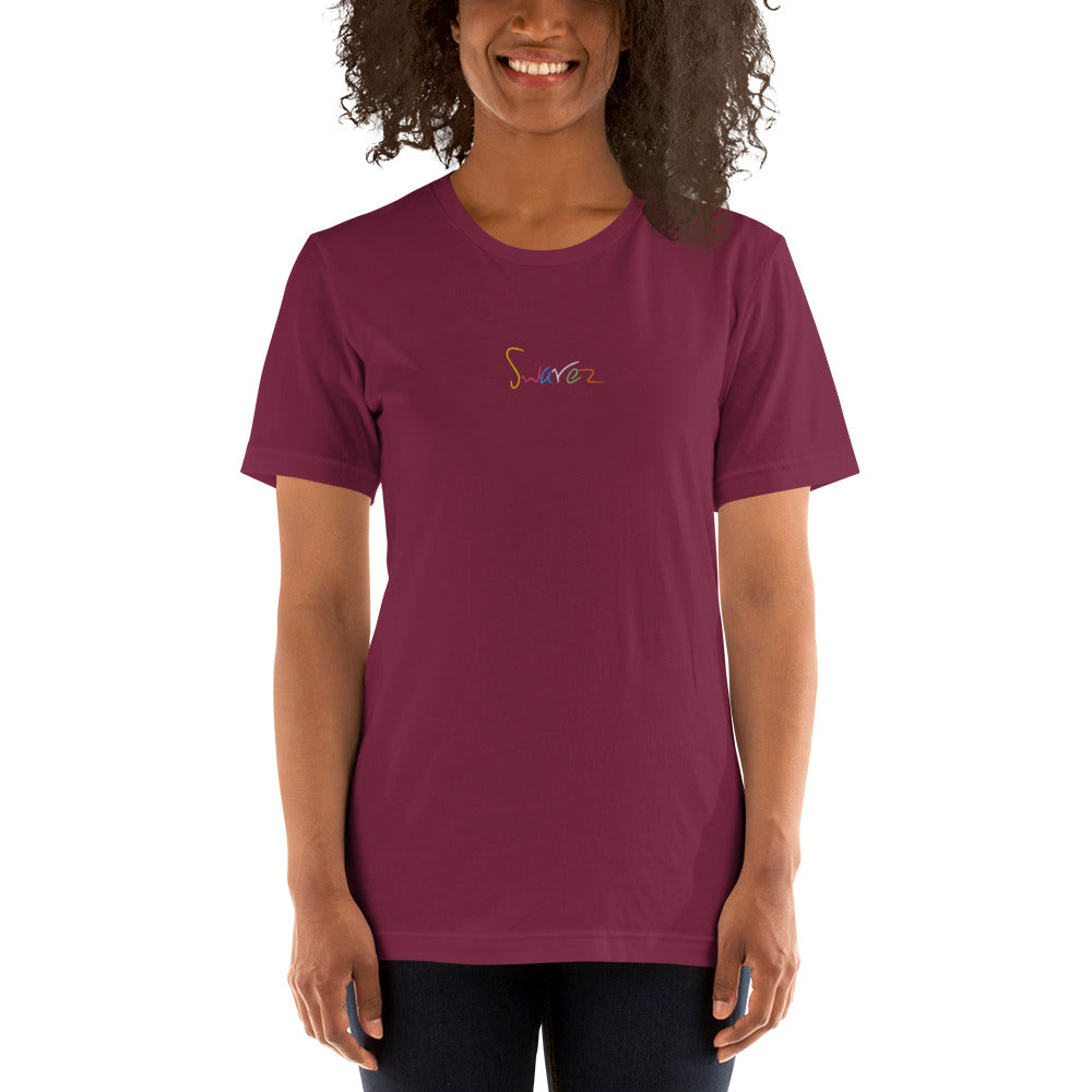Unisex t-shirt - Swarez embroidered logo and printed paint splash
