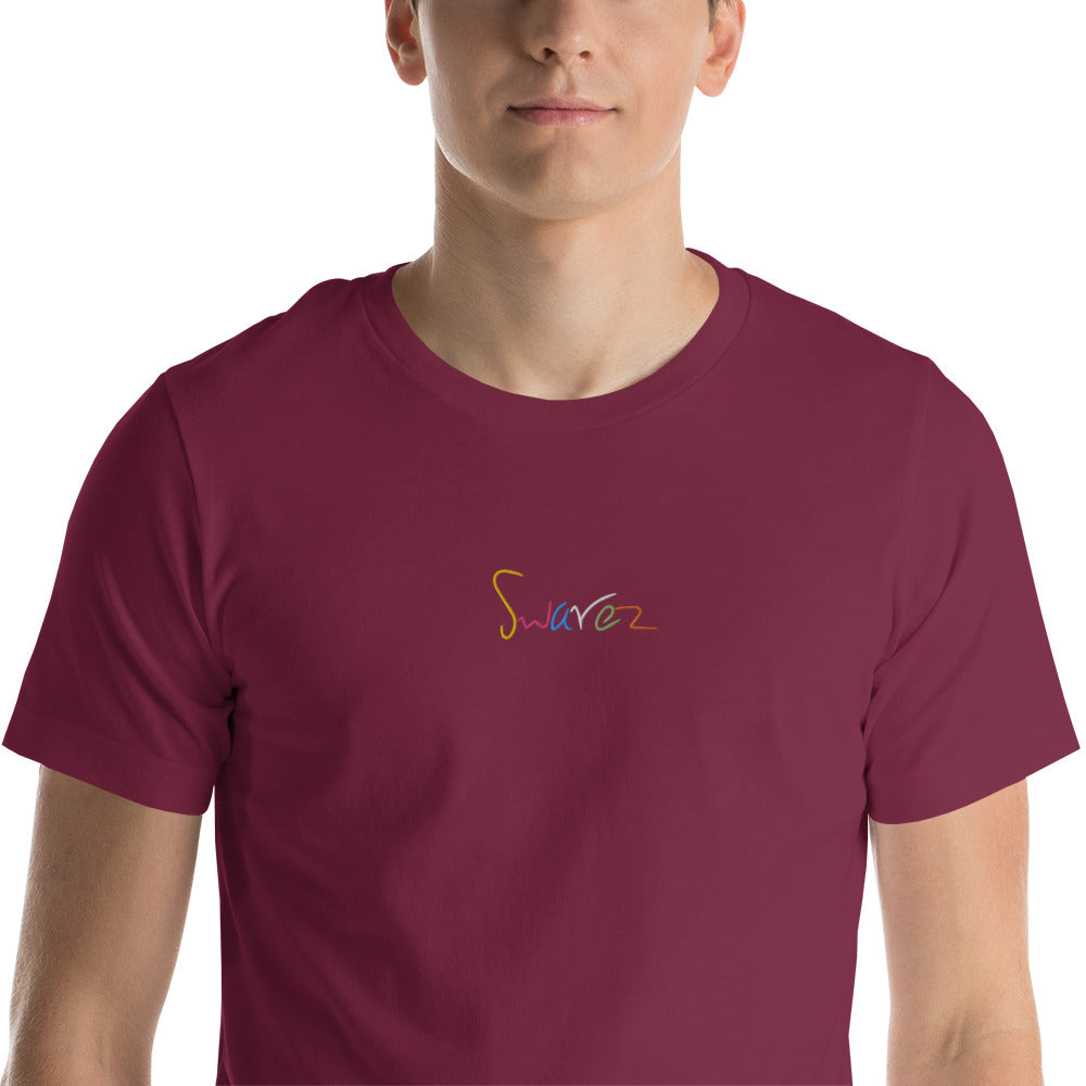 Unisex t-shirt - Swarez embroidered logo and printed paint splash