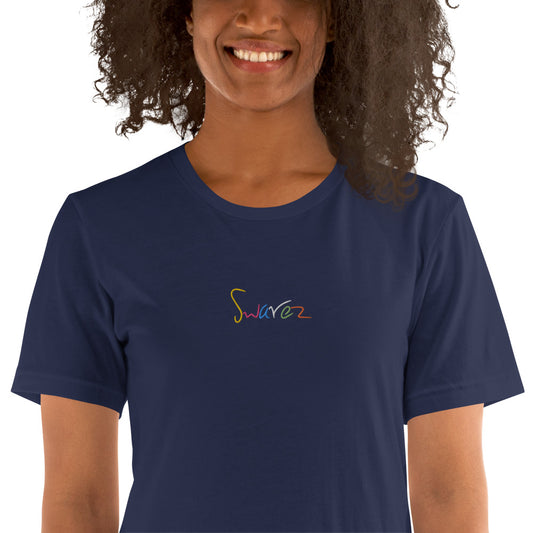 Unisex t-shirt - Swarez embroidered logo and printed paint splash