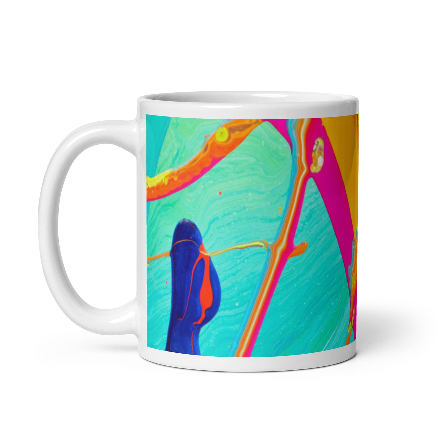 White glossy mug - Rainbow design