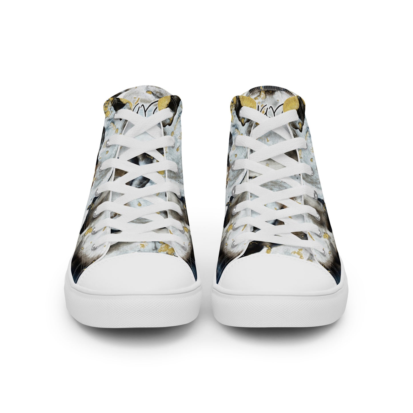 High-Top-Canvas-Schuhe für Damen – Schwarz-Weiß-Design